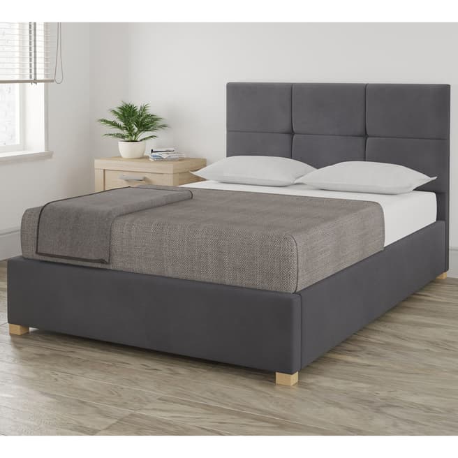Aspire Furniture Farringdon Plush Velvet Ottoman Bed - Plush Velvet - Steel - Single (3'0)