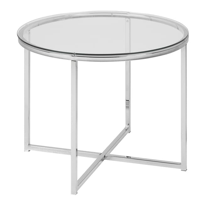 Actona Cross Lamp Table Round Clear