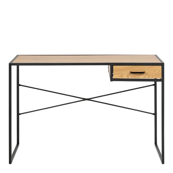 Scandi Luxe Seaford Desk With Drawer, Oak