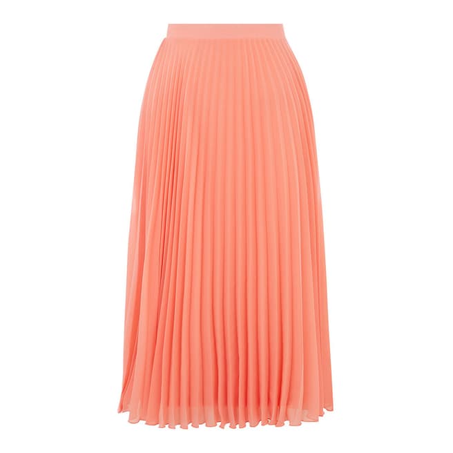 Oasis Pink Pleated Midi Skirt 