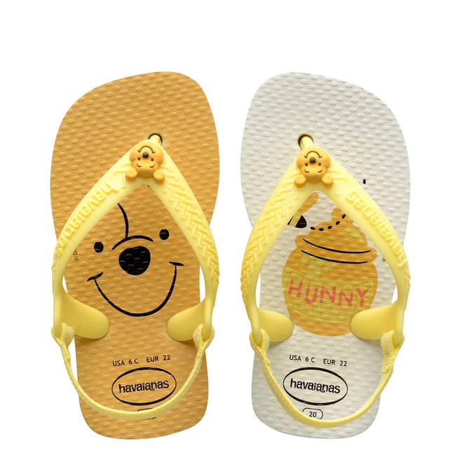 Havaianas Baby White/Yellow Winnie The Pooh Flip Flops