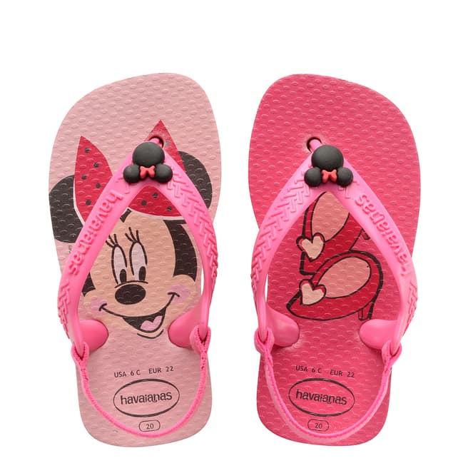 Havaianas Baby Pink Minnie Mouse Flip Flops