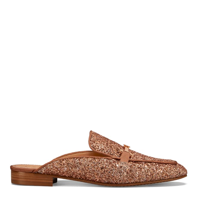 Tory Burch Rose Gold Amelia Glitter Backless Loafer