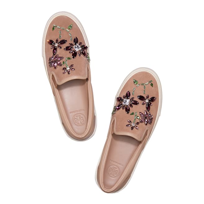 Tory Burch Perfect Sand Meadow Embellished Slip On Sneaker 