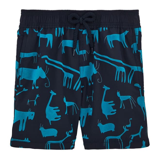 Vilebrequin Boy's Navy Blue Animal Print Swim Shorts