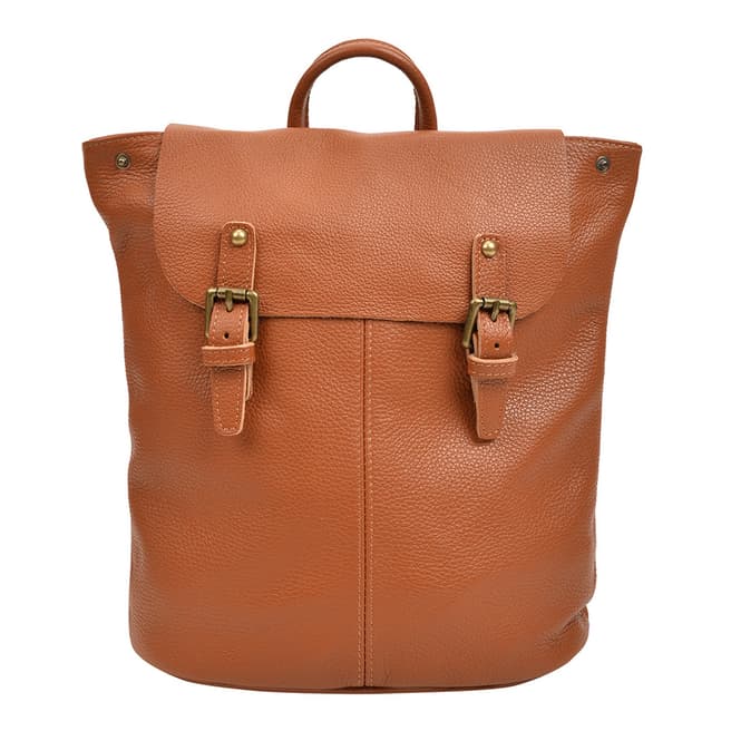 Roberta M Brown Leather Backpack