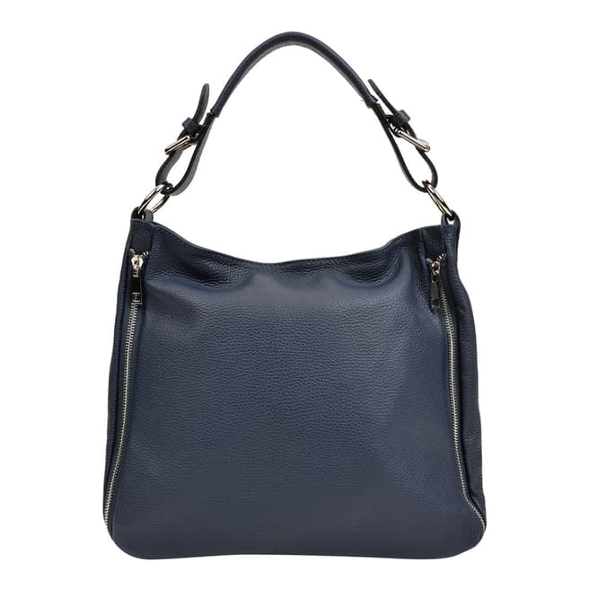 Roberta M Blue Leather Tote Bag