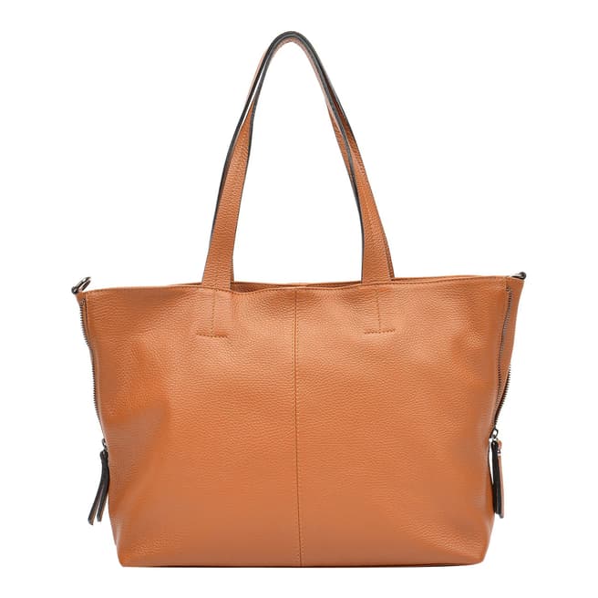 Roberta M Brown Leather Tote Bag