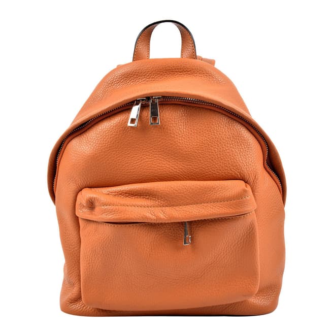 Roberta M Brown Leather Backpack