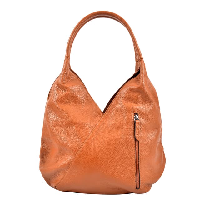 Roberta M Brown Leather Hobo Bag