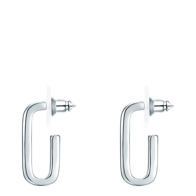 Tassioni Silver Open Hoop Earrings