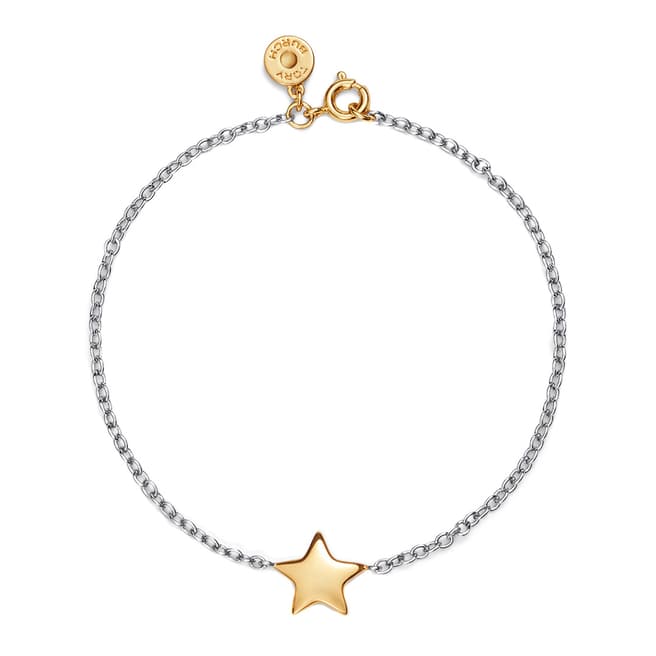 Tory Burch Silver Gold Celestial Star Bracelet