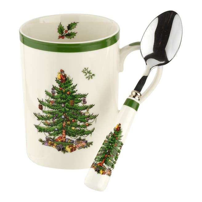 Spode Christmas Tree Mug & Spoon Set