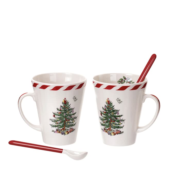 Spode Christmas Tree Peppermint Mug & Spoon Set