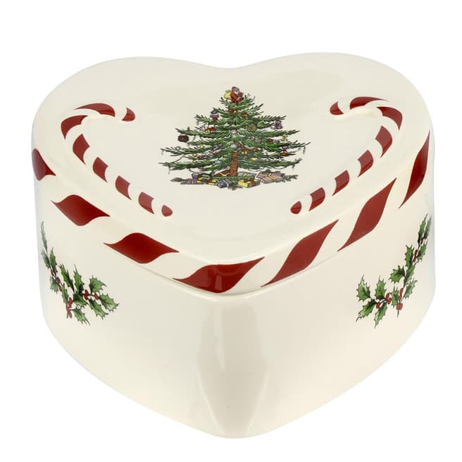 Spode Christmas Tree Peppermint Lidded Heart Box
