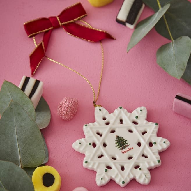 Spode Christmas Tree Snowflake Decoration