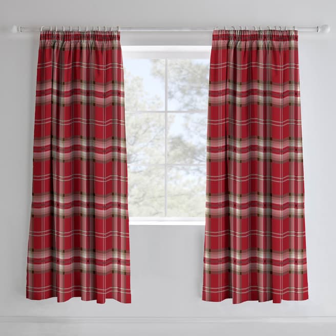 Catherine Lansfield Kelso 168x183cm Curtains, Red