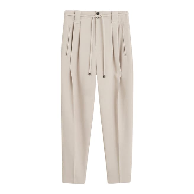Mango Light/Pastel Grey Pleated Suit Pants