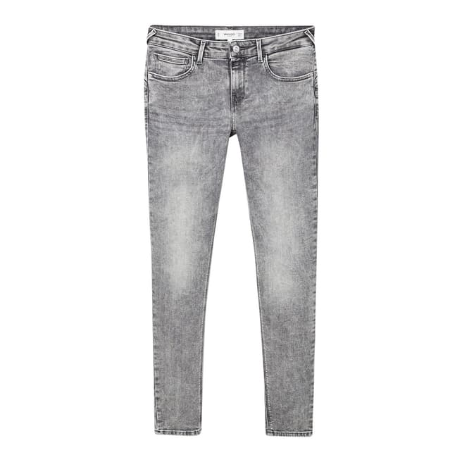 Mango Light Grey Denim Kim Skinny Push-Up Jeans