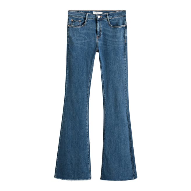 Mango Medium Blue Flared Jeans