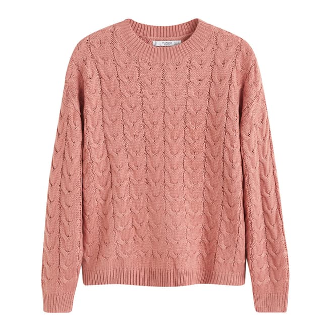 Mango Pink Cable-Knit Sweater