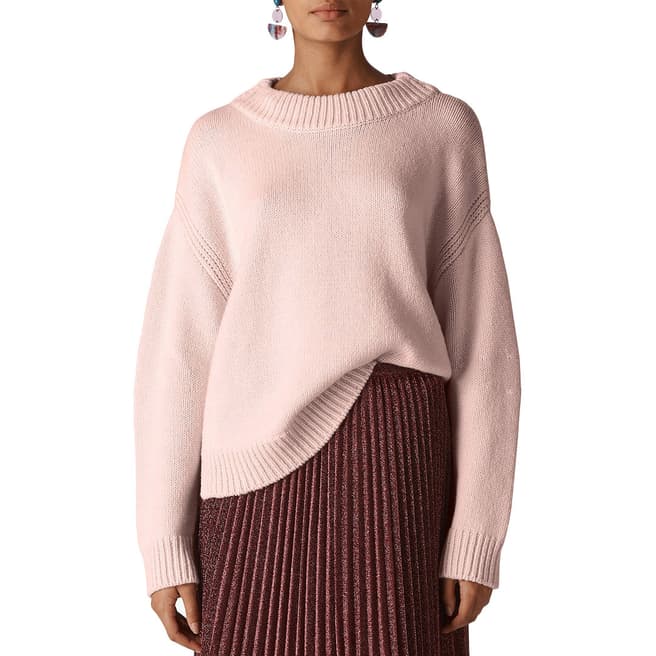 WHISTLES Pink Chunky Cropped Jumper