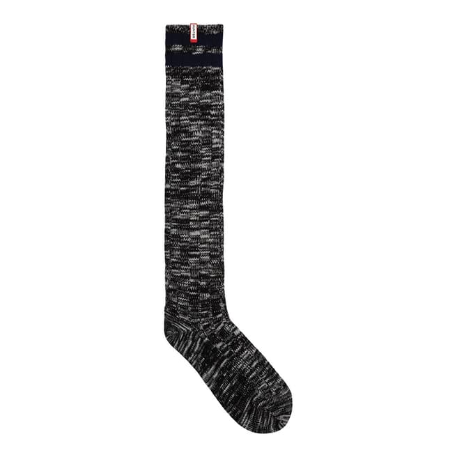 Hunter Black Mouline Collage Knit Sock