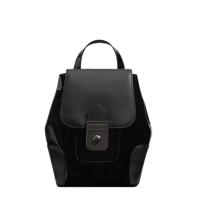 Hunter Black Refined Leather Mini Backpack