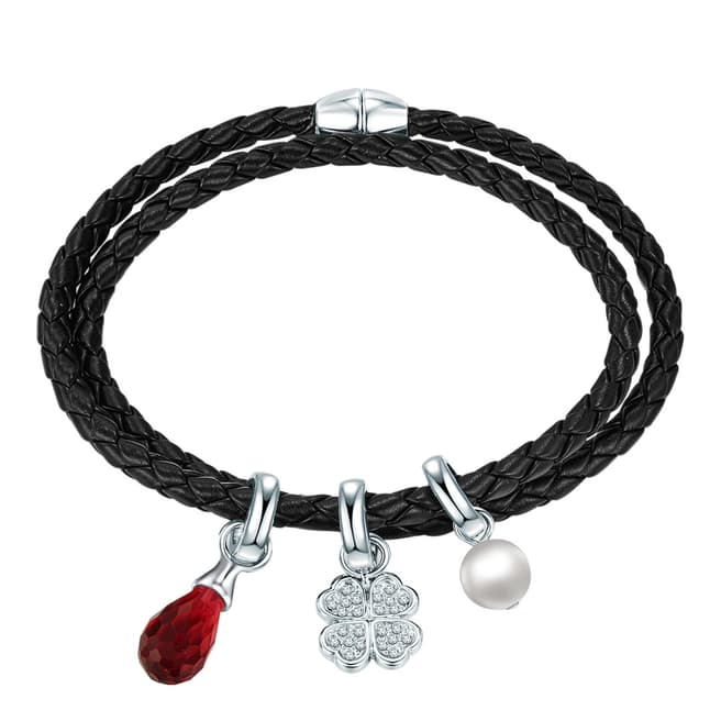 Lilly & Chloe Black/Silver Crystal Charm Bracelet