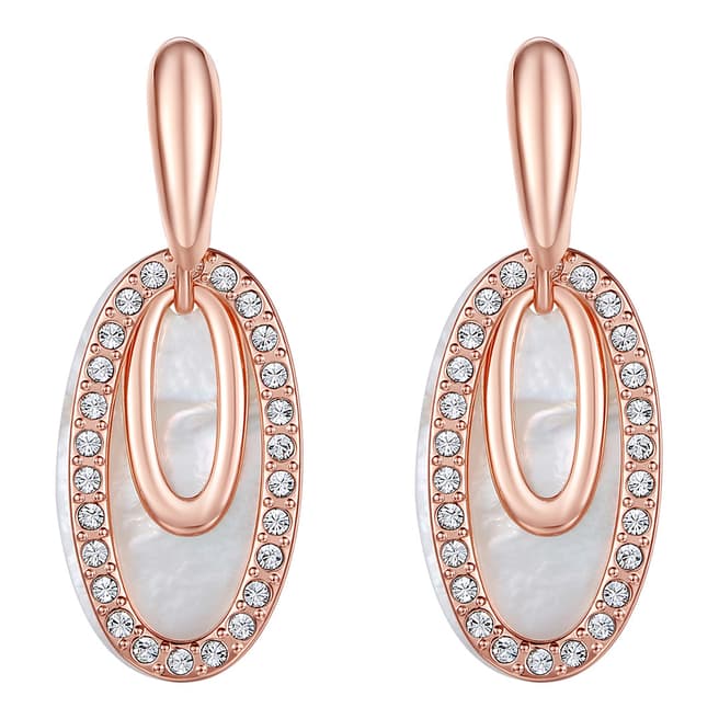 Lilly & Chloe Rose Gold Crystal/Pearl Drop Earrings