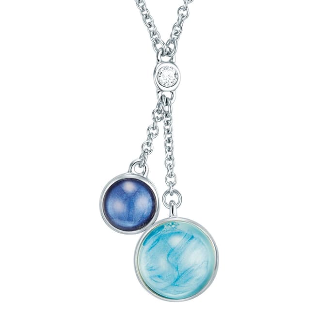 Lilly & Chloe Blue/Silver Crystal Pendant Necklace