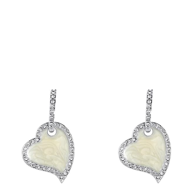 Lilly & Chloe Silver Crystal/Pearl Heart Earrings