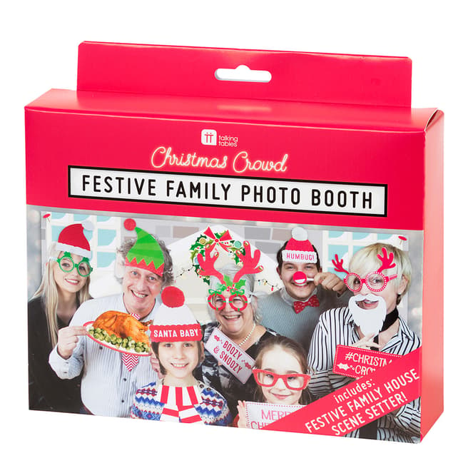 Talking Tables Christmas Entertainment Festive Family  Photo Booth With 20 Props & Scene Setter