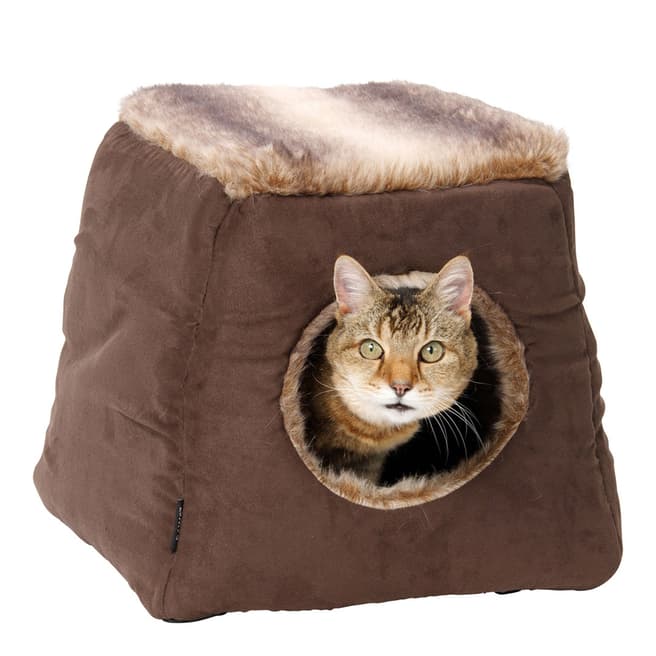 House Of Paws Faux Arctic Suede 2 in 1 Cat Bed Coco