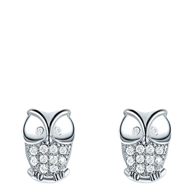 Ma Petite Amie Heart Owl Earrings with Swarovski Crystals