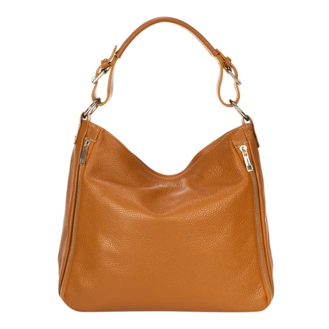 Giulia Massari Brown Leather Shoulder Bag