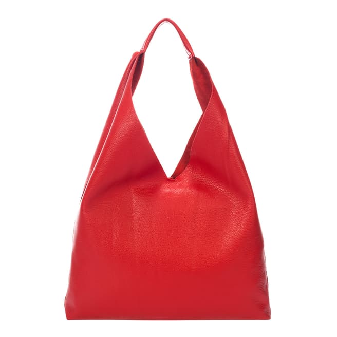 Massimo Castelli Red Leather Shoulder Bag