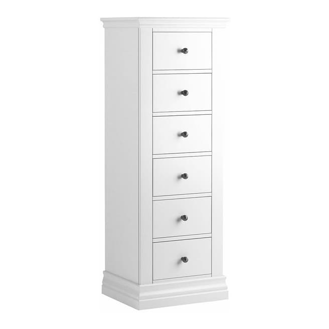 Home Boutique Toulouse 6 Drawer Tallboy, White