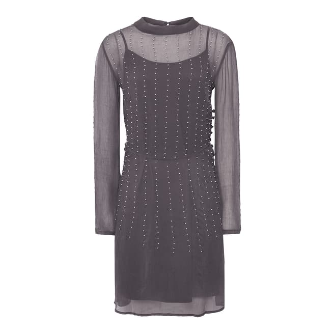 Reiss Charcoal Camile Pearl Dress