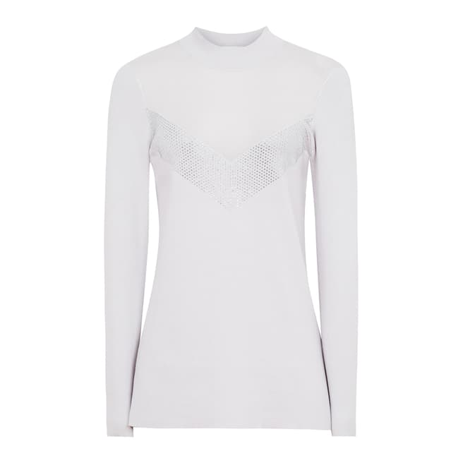 Reiss Grey Tracey Panelled Jumper