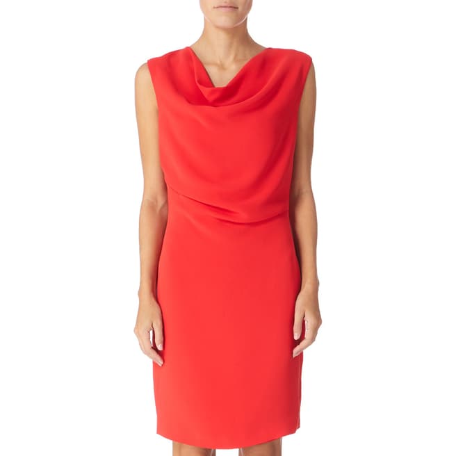 Reiss Red Marie Drape Dress