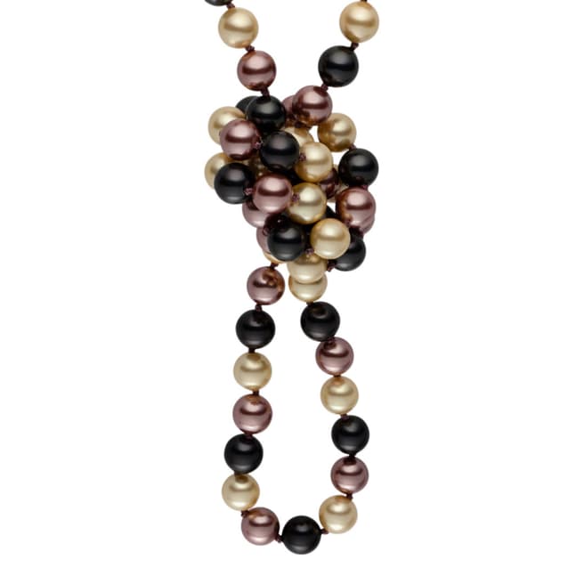 Pearls of London Brown/Ivory/Grey Pearl Necklace /90cm