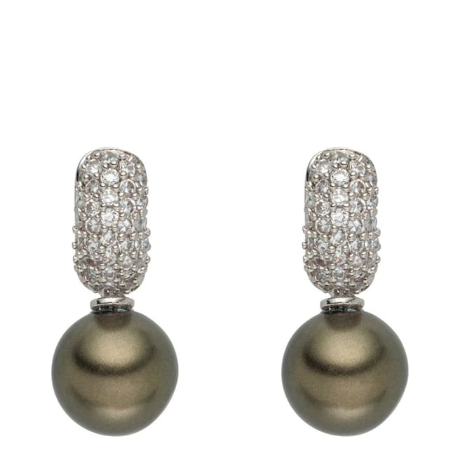 Pearls of London Brown Pearl Drop Earrings