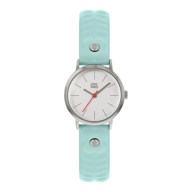 Orla Kiely Baby Blue Patricia Stainless Steel/Leather Analogue Watch
