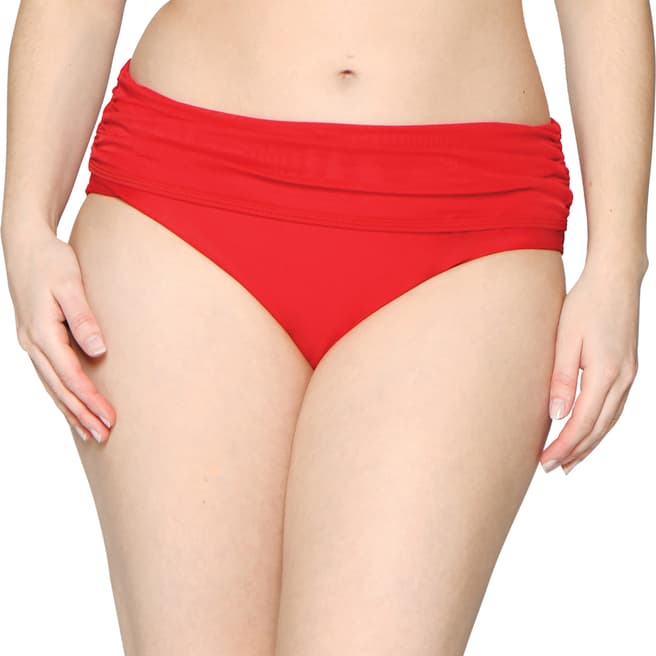 Curvy Kate Red Sheer Class Deep Foldover Brief