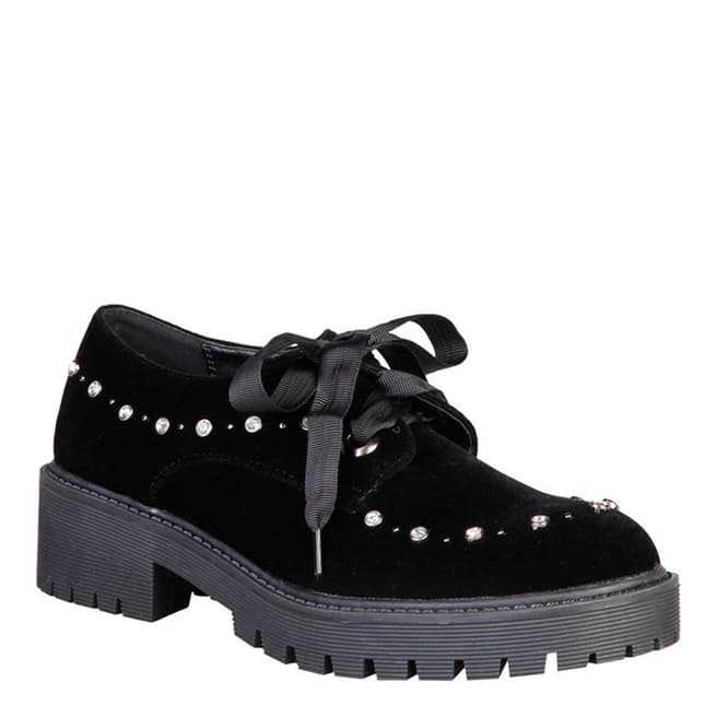 Laura Biagiotti Black Lace Up Studded Smart Shoe