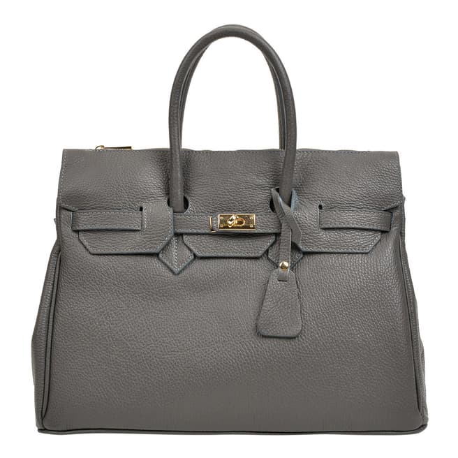 Roberta M Grey Leather Handbag
