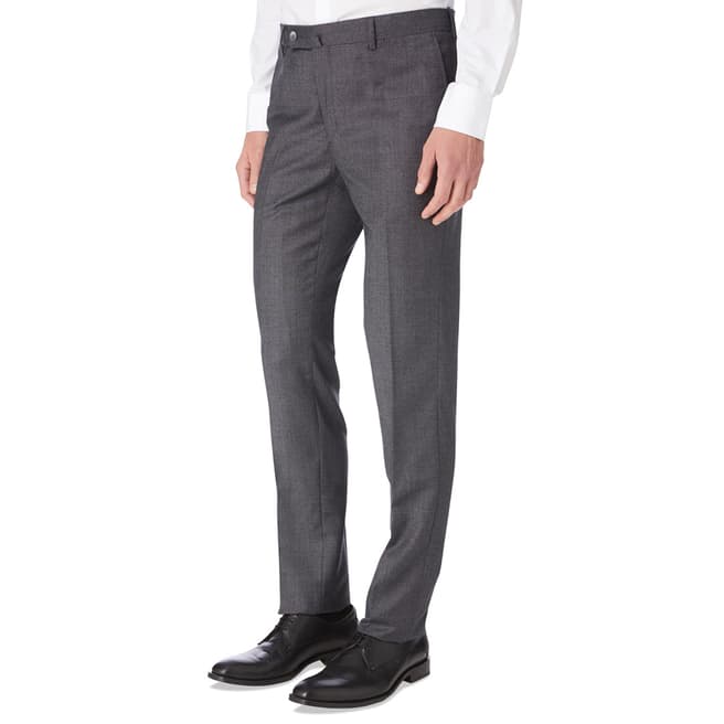 Hackett London Grey Pinhead Tailored Suit Trousers