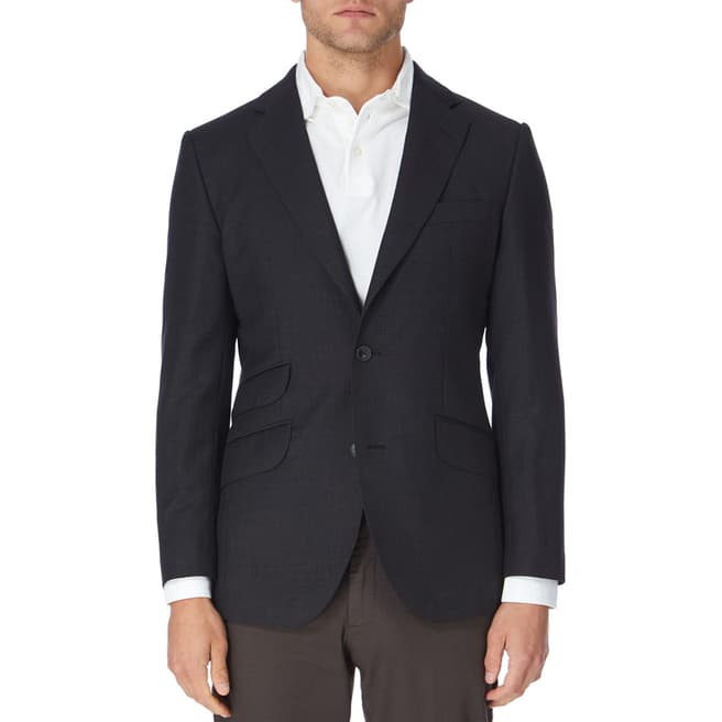 Hackett London Charcoal Wool Suit Jacket