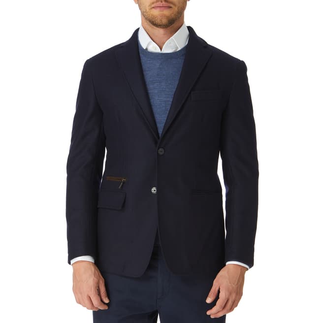 Hackett London Navy Mayfair Wool Wool Suit Jacket